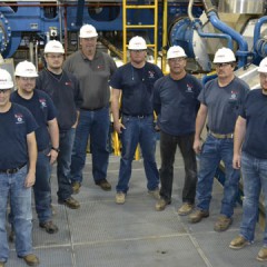 The NAES team that operates the Goodman Energy Center in Hays. (L to R) Doug Ford, Plant Administrator; Colt Surratt, O&M Technician; Luke Fox, O&M Technician; Mike Prindle, Plant Manager; Peter Schield, O&M Technician; Darryl Wellbrock.